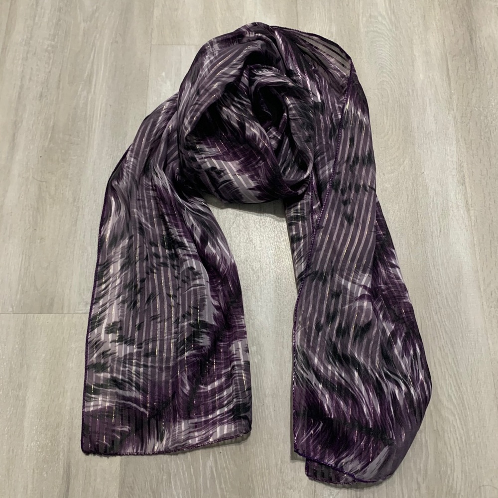 Purple Lightweight Sheer Scarf Scarve